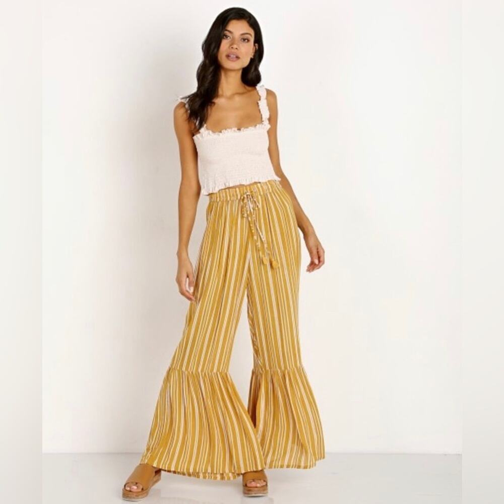 Faithfull the Brand Mustard Striped Pants